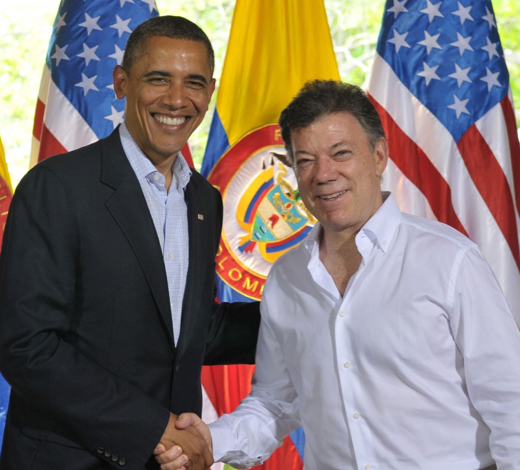 Les présidents Obama et Santos