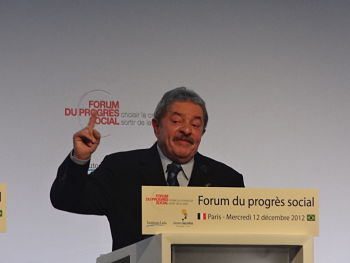 L'ancien président brésilien Lula au Forum du Progrès Social le 12/12/12