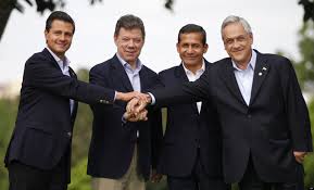 Les présidents mexicain, colombien, péruvien et chilien au sommet de Cali (23/05/13)