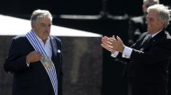 José Mujica et Tabaré Vazquez le 1er mars 2015