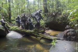 Le 3e Régiment étranger d’infanterie dans la forêt guyanaise. crédit: CCM 3e REI 