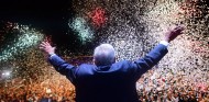 Amlo fête sa victoire, le 1er juillet 2018 à Mexico. | Pedro Pardo / AFP