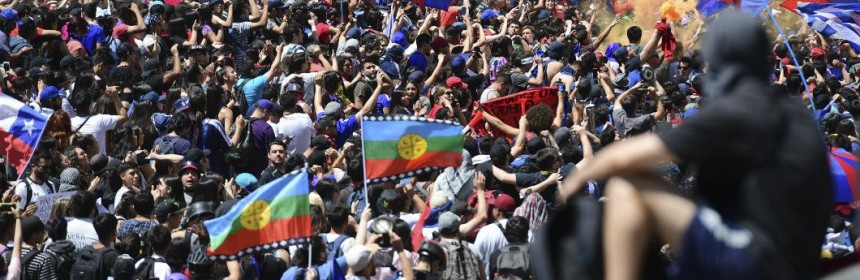 Manifestation à Santiago, le 24 octobre 2019. | Martin Bernetti / AFP